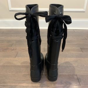 Coach Tristee Signature Waterproof Lace-Up Rain Boots